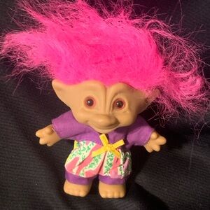 Vintage Ace Troll Doll, Pink Hair